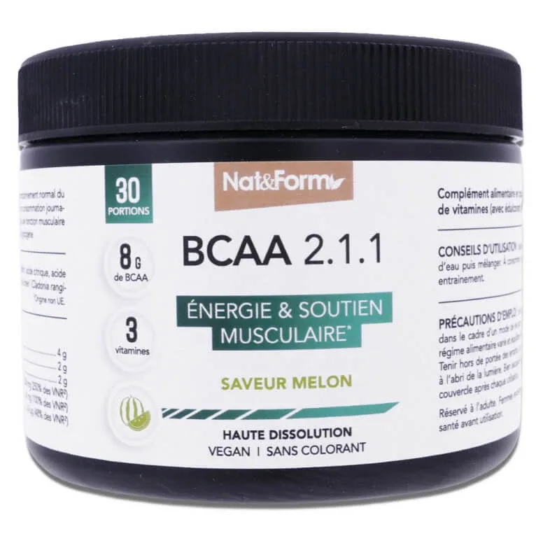 NAT & FORM BCAA 2.1.1 30 DE PORȚII, AROMĂ DE PEPENE GALBEN — preț și oferte