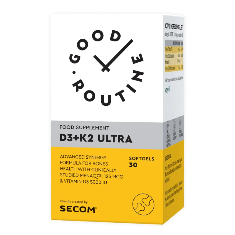 Vitamina D3 + K2 Ultra, Good Routine, Secom | 30 cps., gelatinoase moi — preț și oferte