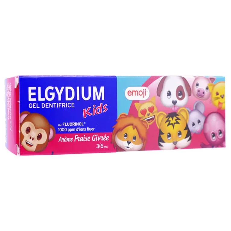 ELGYDIUM Pastă de dinți pentru copii EMOJI 3-6 ani, aromă de căpșuni, 50 ml — preț și oferte