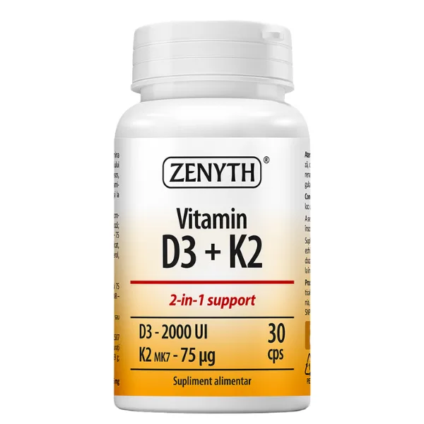 Vitamina D3 + K2, Zenyth | 30 capsule — preț și oferte