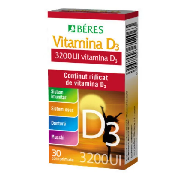 Vitamina D3 3200UI, Beres Pharmaceuticals | 30 comprimate — preț și oferte
