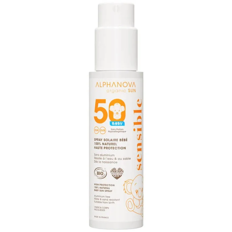ALPHANOVA BIO SPRAY DE PROTECȚIE SOLARĂ PENTRU BEBELUȘI SPF50 PIEI SENSIBILE 100G — preț și oferte