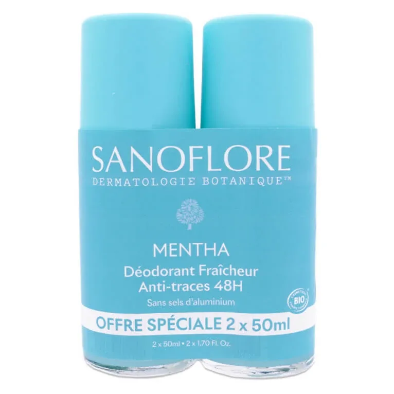 SANOFLORE BIO DEZODORANT PROASPĂTARE CU MENTĂ SET DE 2X50ML — preț și oferte