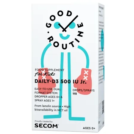 Vitamina D3 Daily-D3 500 IU Junior, Good Routine, Secom | 15 ml — preț și oferte