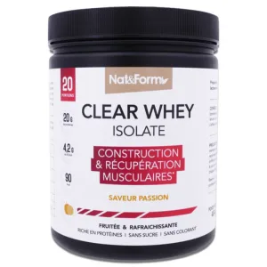 NAT & FORM CLEAR WHEY ISOLATE 20 de porții, aromă de fructul pasiunii