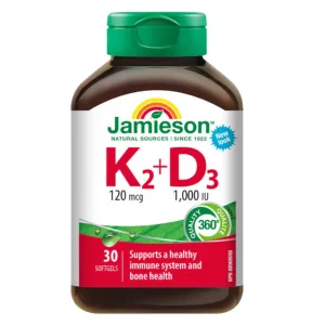 Vitamina K2 12 0mcg + D3, Jamieson | 30 capsule