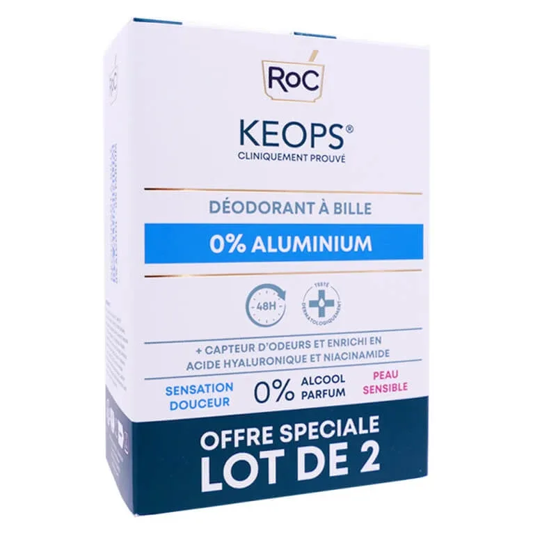 ROC KEOPS DEZODORANT 0% ALUMINIU, PACHET DE 2 X 30 ML — preț și oferte