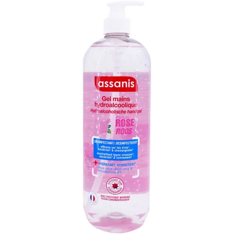 ASSANIS GEL DE MÂINI HIDROALCOOLIC CU PARFUM DE TRANDAFIR 980 ML — preț și oferte