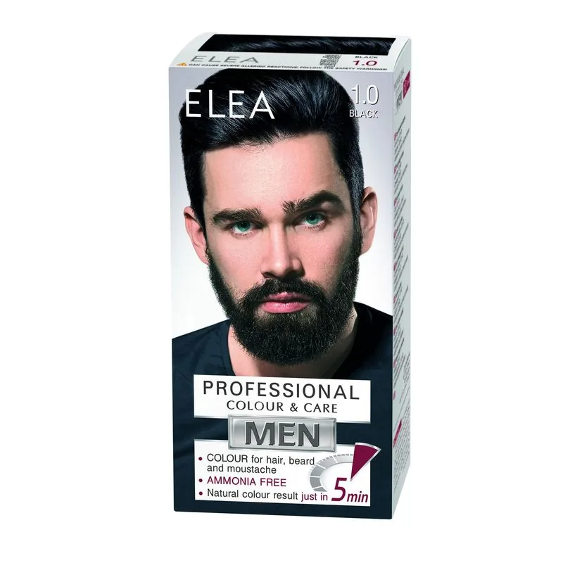 Vopsea barbati pentru par, barba si mustata 1.0 - Negru, Elea Professional | 50 ml SOLVEX COSMETICS INFINITY — preț și oferte