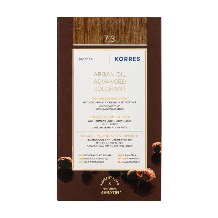 KORRES VOPSEA DE PĂR CU ULEI DE ARGAN 7.3 BLOND MIERE AURIE — preț și oferte