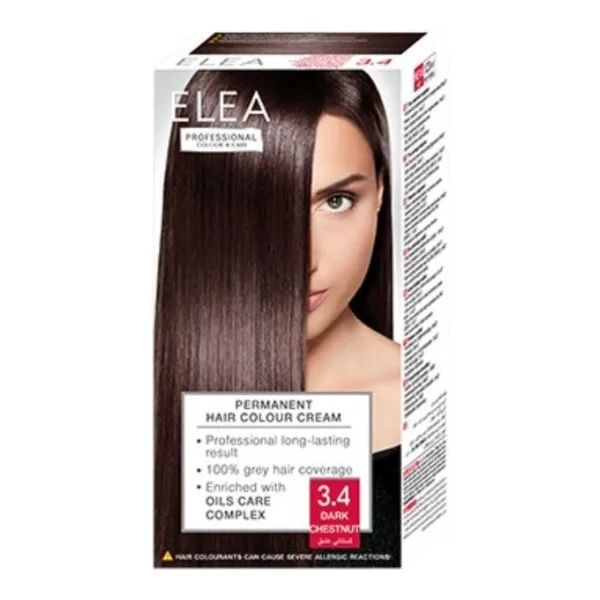 Vopsea de par 3.4 - Castaniu Inchis, Elea Professional | 123 ml SOLVEX COSMETICS INFINITY — preț și oferte