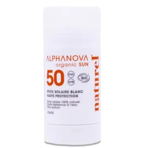 ALPHANOVA BIO STICK DE PROTECȚIE SOLARĂ ALB SPF50 NATURAL 15G
