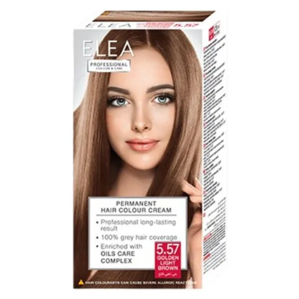 Vopsea de par 5.57 - Saten-Auriu Deschis, Elea Professional | 123 ml SOLVEX COSMETICS INFINITY — preț și oferte