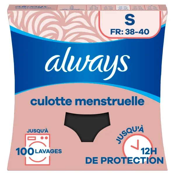 ALWAYS – CHILOȚI MENSTRUALI PENTRU FLUX MEDIU PÂNĂ LA ABUNDENT, MĂRIME S (38-40) — preț și oferte