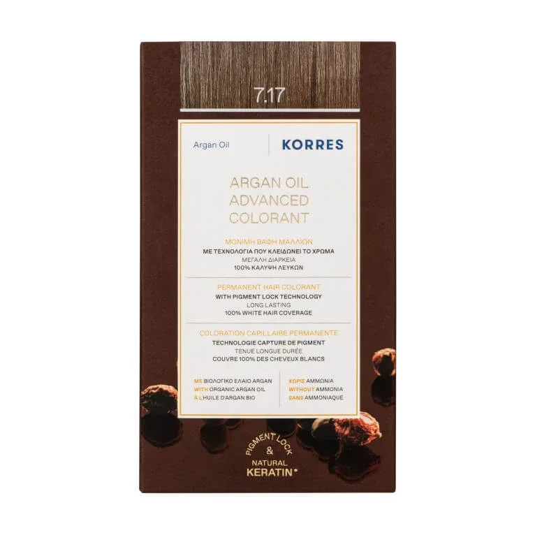 KORRES VOPSEA PERMANENTĂ CU ULEI DE ARGAN BLOND BEJ 7.17 — preț și oferte
