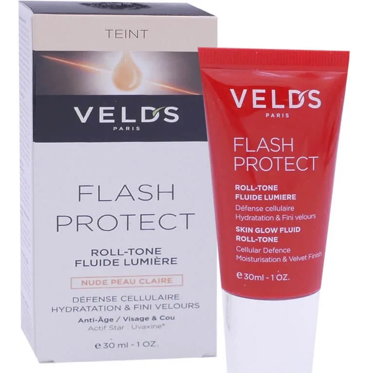 VELDS FLASH PROTECT ROLL-TONE FLUID NUD PENTRU TEN DESCHIS 30 ML — preț și oferte