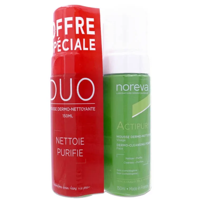 NOREVA ACTIPUR SPUMĂ DERMO DE CURĂȚARE, SET DE 2 X 150 ML — preț și oferte