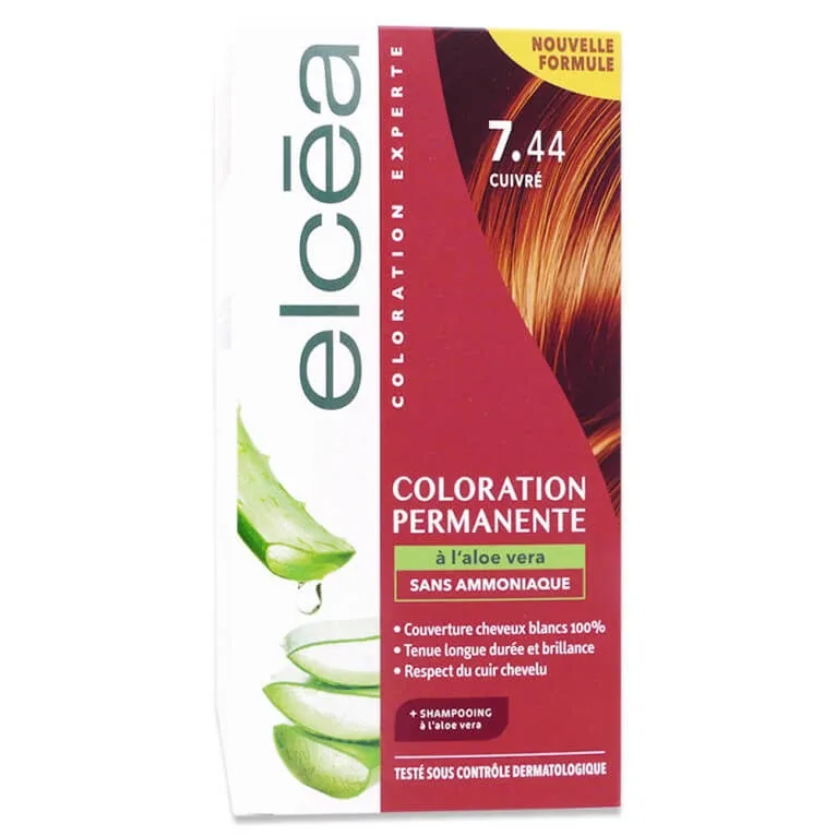 ELCEA Vopsire permanentă cu aloe vera, nuanță cupru nr. 7.44 — preț și oferte