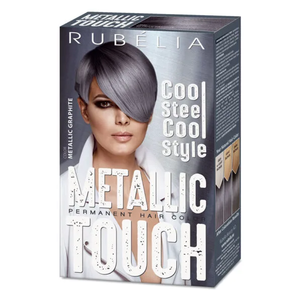 Vopsea de par METALLIC TOUCH - Metallic Graphite, Rubella | 115 ml RUBELLA INFINITY — preț și oferte