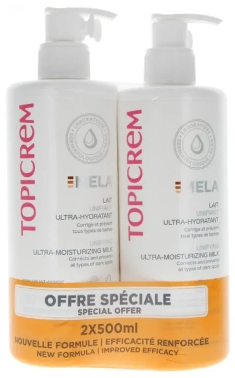 TOPICREM MELA LOIUNE UNIFICATOARE ULTRA-HIDRATANTĂ 2X500ML — preț și oferte