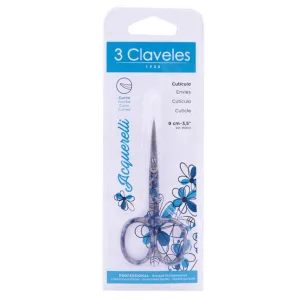 3 foarfece CLAVELES pentru negi, curbate, 9 cm