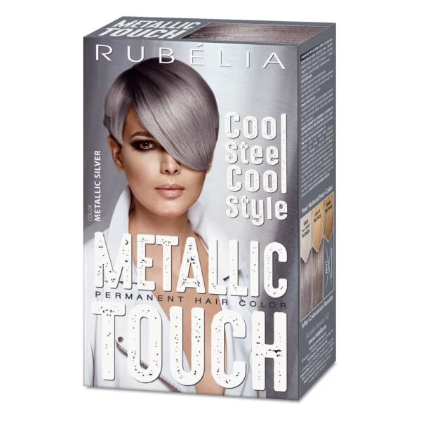 Vopsea de par METALLIC TOUCH- Metallic Silver, Rubella | 115 ml RUBELLA INFINITY — preț și oferte