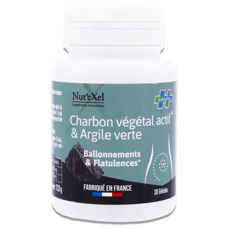 NUT'EXEL CĂRBUNE VEGETAL ACTIV ȘI ARGILĂ VERDE 30 DE CAPSULE — preț și oferte