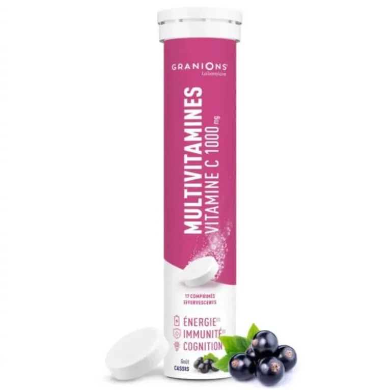 GRANIONS MULTIVITAMINE CU AROMĂ DE COACAZ NEAGRU, 17 COMPRIMATE — preț și oferte