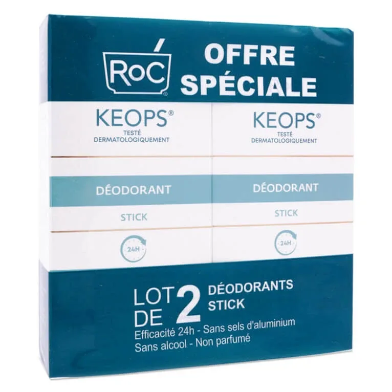ROC KEOPS DEZODORANTE STICK, SET DE 2 X 40 ML — preț și oferte