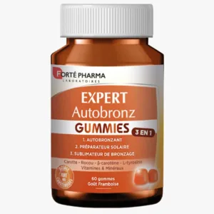 FORTE PHARMA EXPERT AUTOBRONZ GUMMIES 60 de jeleuri cu aromă de zmeură