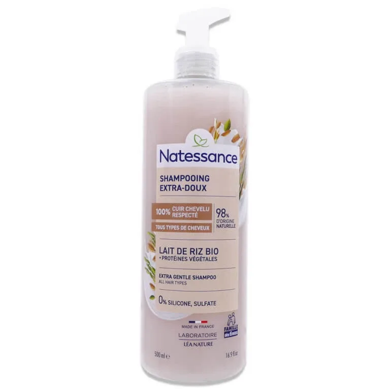 NATESSANCE ȘAMPON EXTRA DELICAT CU LAPTE DE OREZ ECOLOGIC 500 ML — preț și oferte