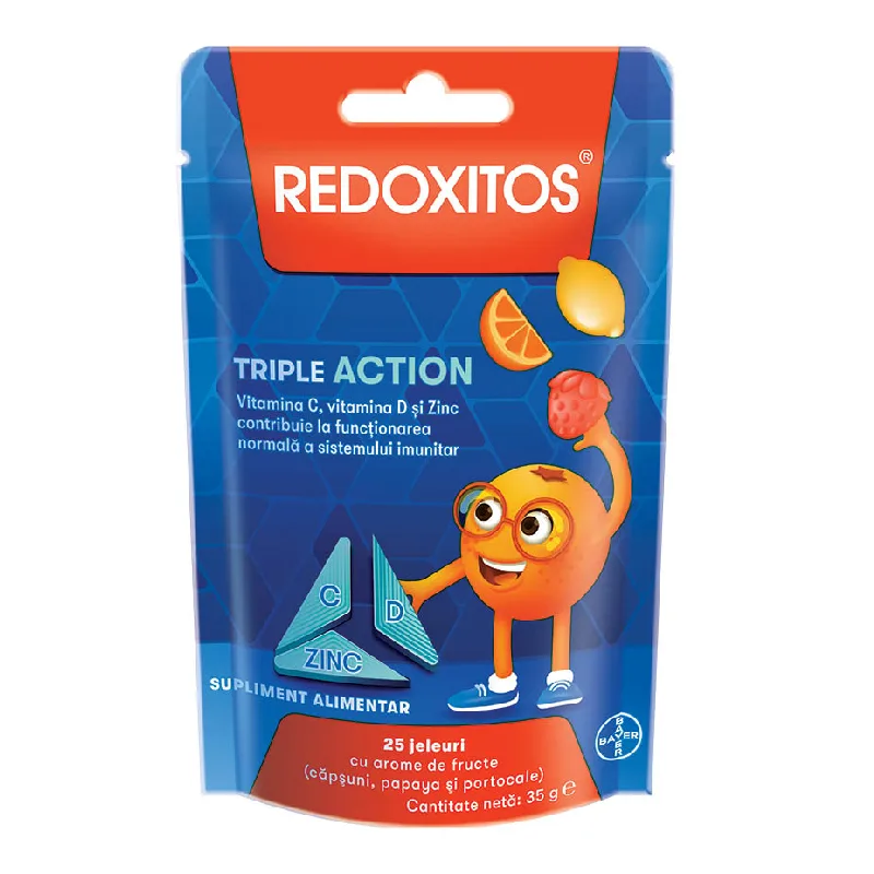 Jeleuri cu vitamina C, Redoxitos Triple Action, 25 bucati, Bayer — preț și oferte