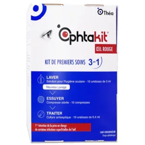 THEA OPHTAKIT OCHI ROȘU – KIT DE PRIM AJUTOR 3 ÎN 1