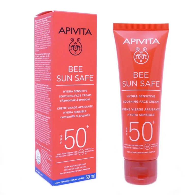 APIVITA BEE SUN SAFE CREMĂ CALMANTĂ PENTRU PIELE SENSIBILĂ SPF50 50ML — preț și oferte