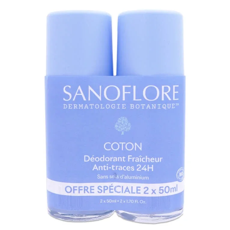 SANOFLORE BIO DEZODORANT „FRESH COTTON” SET DE 2 X 50 ML — preț și oferte