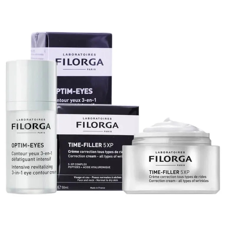 FILORGA PACK TIME FILLER 5XP CREMĂ PENTRU CORECTAREA RIDURILOR + OPTIM EYES — preț și oferte