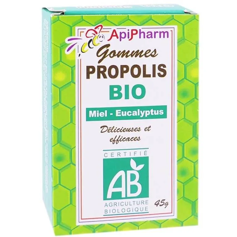 APIPHARM GUME DE MASTIC BIOLOGIC CU MIERE ȘI EUCALIPT 45G — preț și oferte