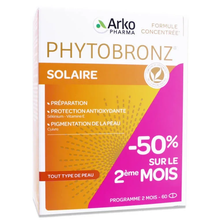 ARKOPHARMA SOLAIRE PHYTOBRONZ PROGRAM DE 2 LUNI, 60 DE CAPSULE — preț și oferte