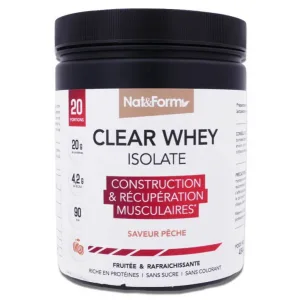 NAT & FORM CLEAR WHEY ISOLATE 20 de porții, aromă de piersică