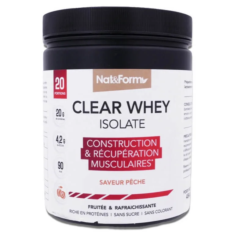NAT & FORM CLEAR WHEY ISOLATE 20 de porții, aromă de piersică — preț și oferte