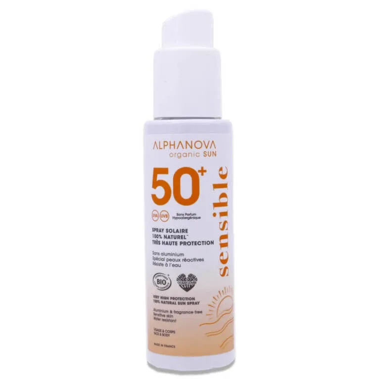 ALPHANOVA BIO SPRAY DE PROTECȚIE SOLARĂ SPF50+ PENTRU PIELE SENSIBILĂ 100G — preț și oferte