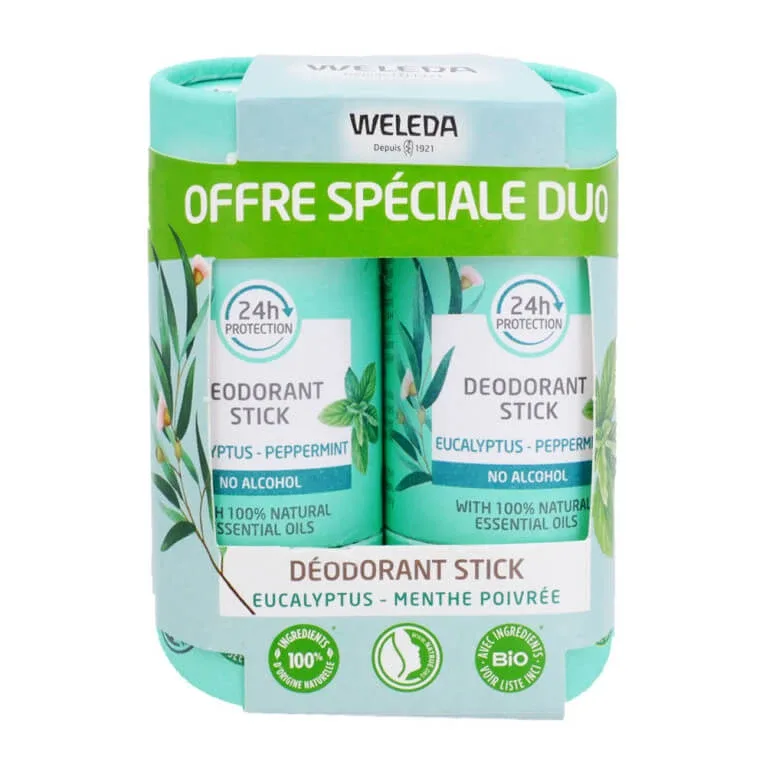 WELEDA BIO DEZODORANT STICK EUCALIPT ȘI MENTĂ PIPERATĂ 2X50G — preț și oferte