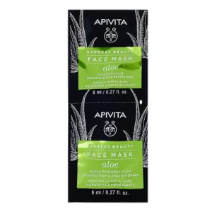 APIVITA EXPRESS BEAUTY MASCĂ HIDRATANTĂ ȘI RĂCORITOARE CU ALOE VERA 2X8ML