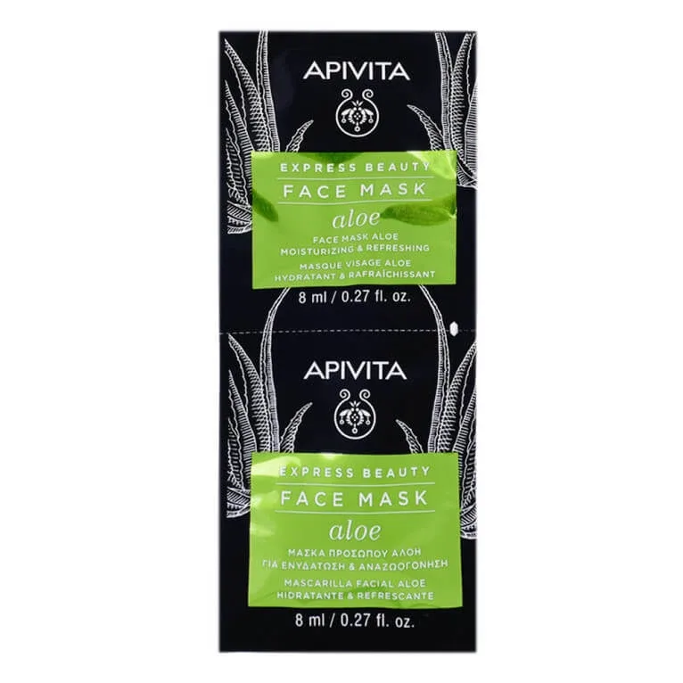 APIVITA EXPRESS BEAUTY MASCĂ HIDRATANTĂ ȘI RĂCORITOARE CU ALOE VERA 2X8ML — preț și oferte