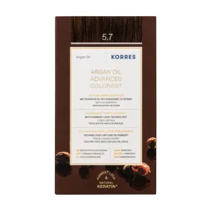 KORRES VOPSEA DE PĂR PERMANENTĂ CU ULEI DE ARGAN, NUANȚA CHOCOLATE 5.7