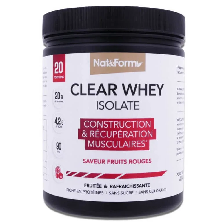 NAT & FORM CLEAR WHEY ISOLATE 20 de porții, aromă de fructe roșii — preț și oferte