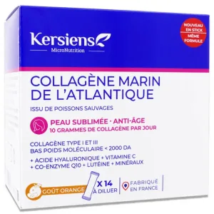 KERSIENS COLAGEN MARIN PIEI SUBLIMATE ANTI-ÎMBĂTRÂNIRE 14 BATOANE CU AROMĂ DE PORTOCALĂ