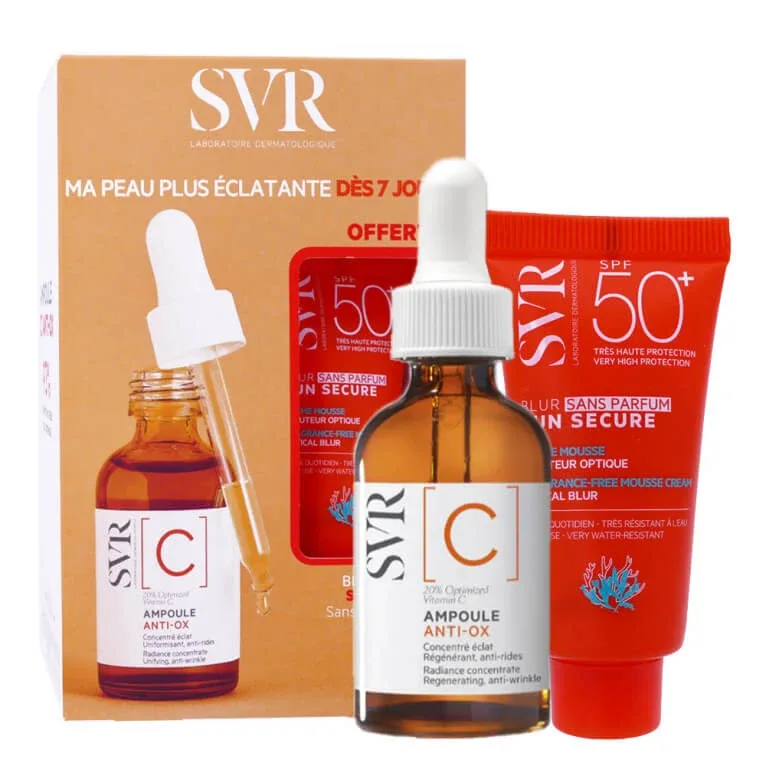 SVR SET [C] AMPULĂ ANTI-OX + BLUR SUN SECURE SPF50+ SVR LABORATORIES — preț și oferte