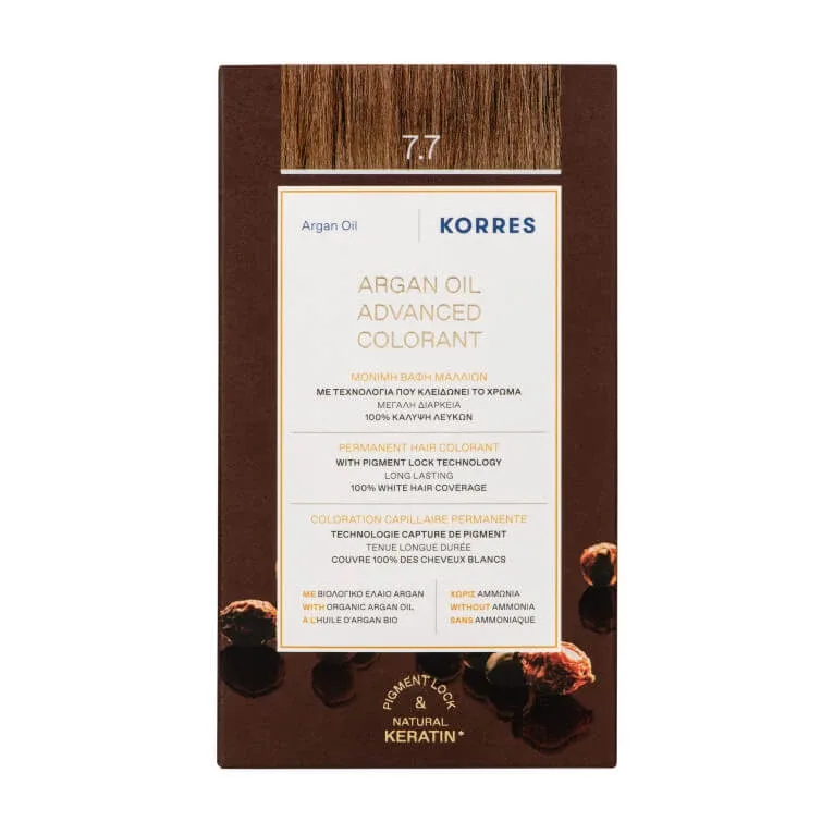 KORRES VOPSEA DE PĂR PERMANENTĂ CU ULEI DE ARGAN MOKA 7.7 — preț și oferte