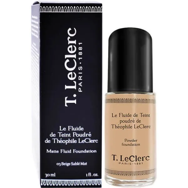 T.LECLERC Fond de ten fluid pudră nr. 3 bej nisip mat — preț și oferte